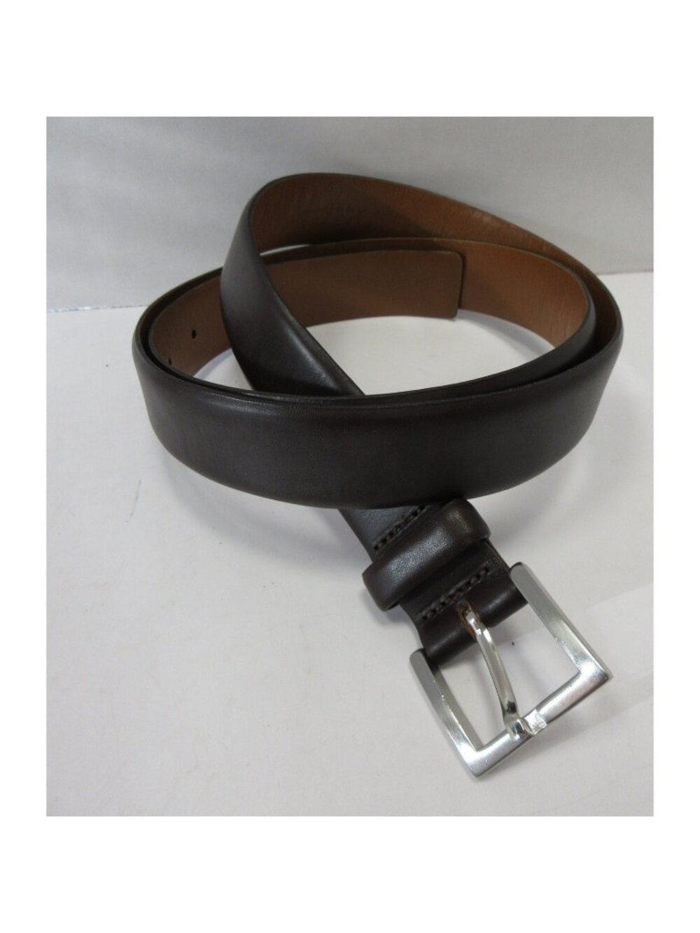 Banana Republic Belt 42 Italian Leather Dress Silver Buckle Italy